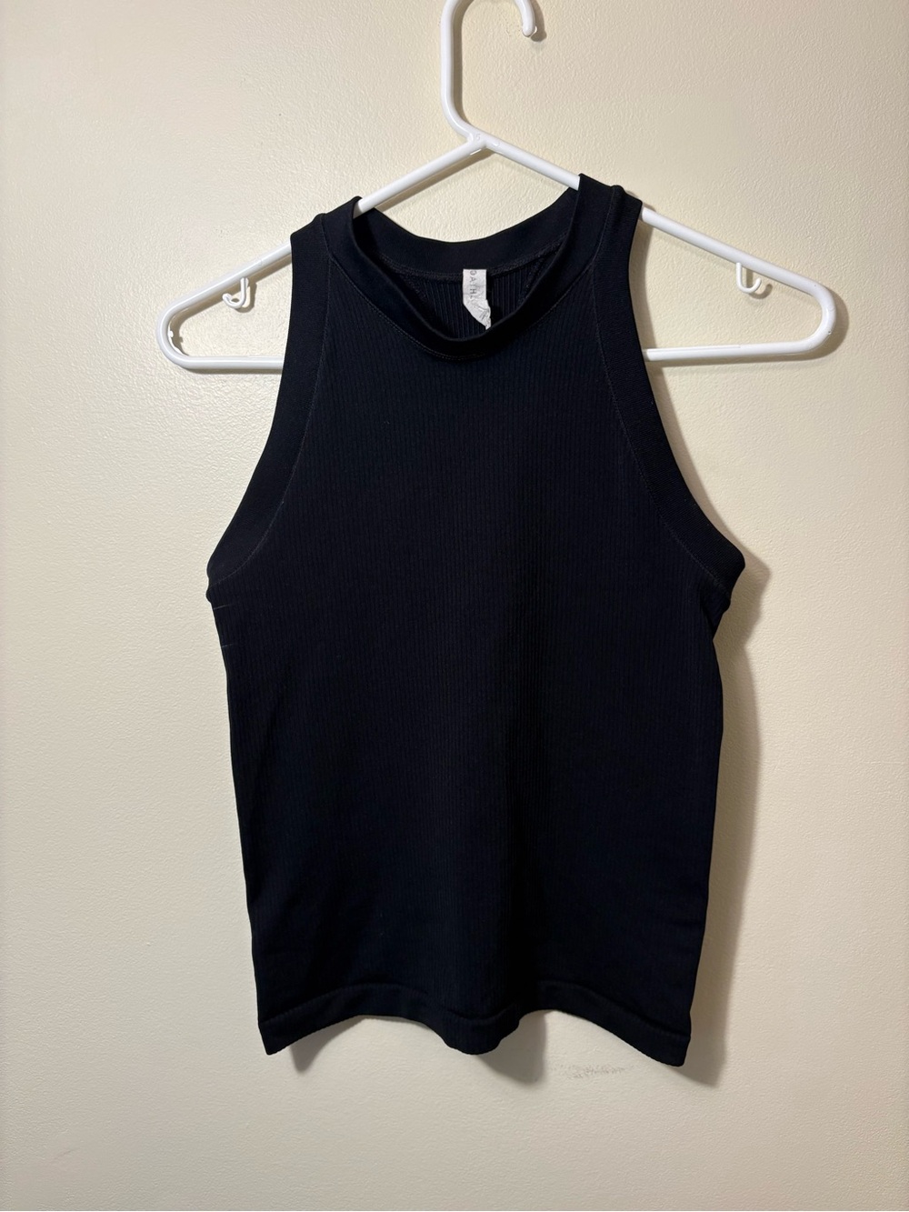 Athleta Black Ribbed Racerback Tank Top